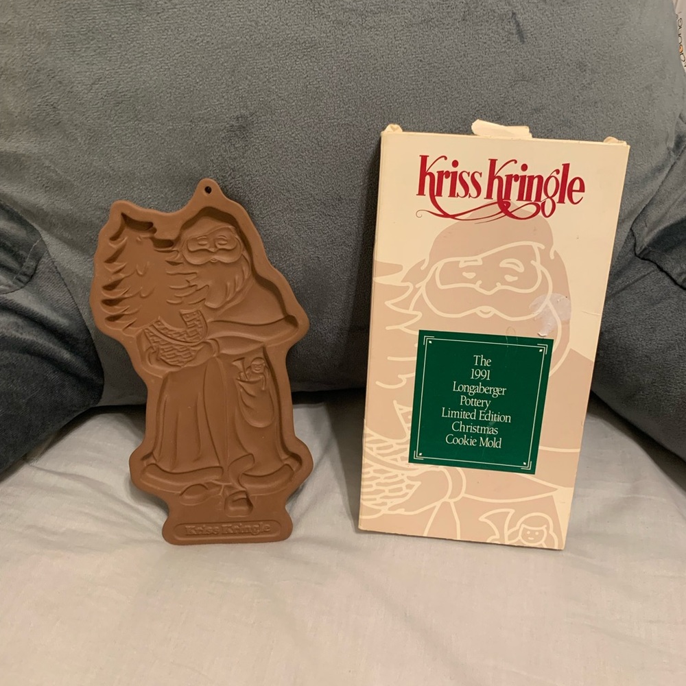 Longaberger pottery Christmas cookie mold